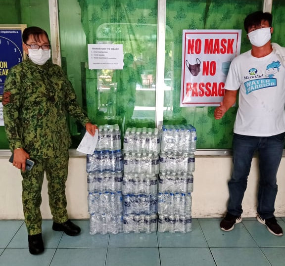 Maynilad distributes packs of bottled water to various government response teams and hospitals nationwide.