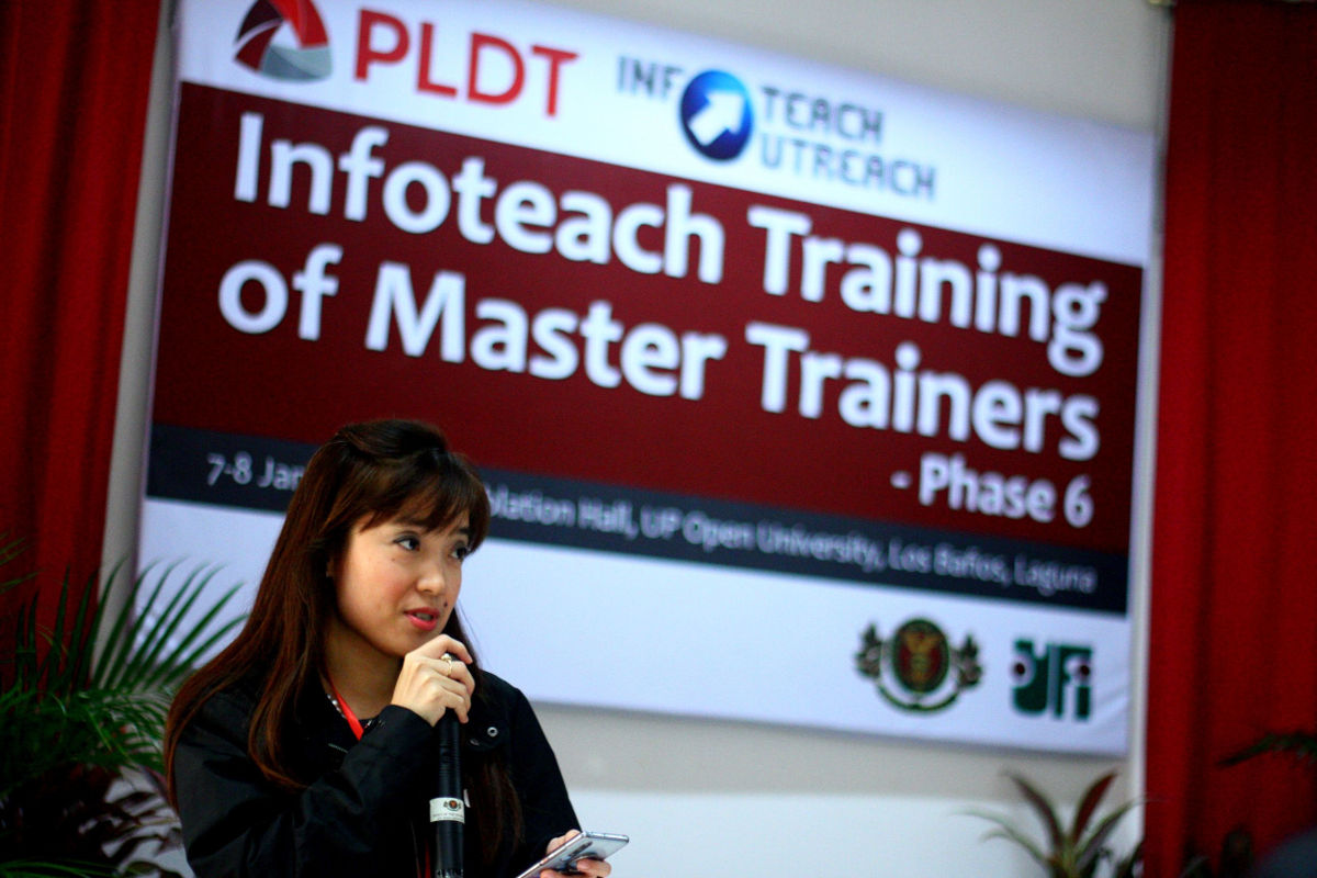 PLDT Community Relations Division Head Katherine P. Diaz De Rivera underscores the importance of the training program in pursuit of life-long learning during her closing remarks. 