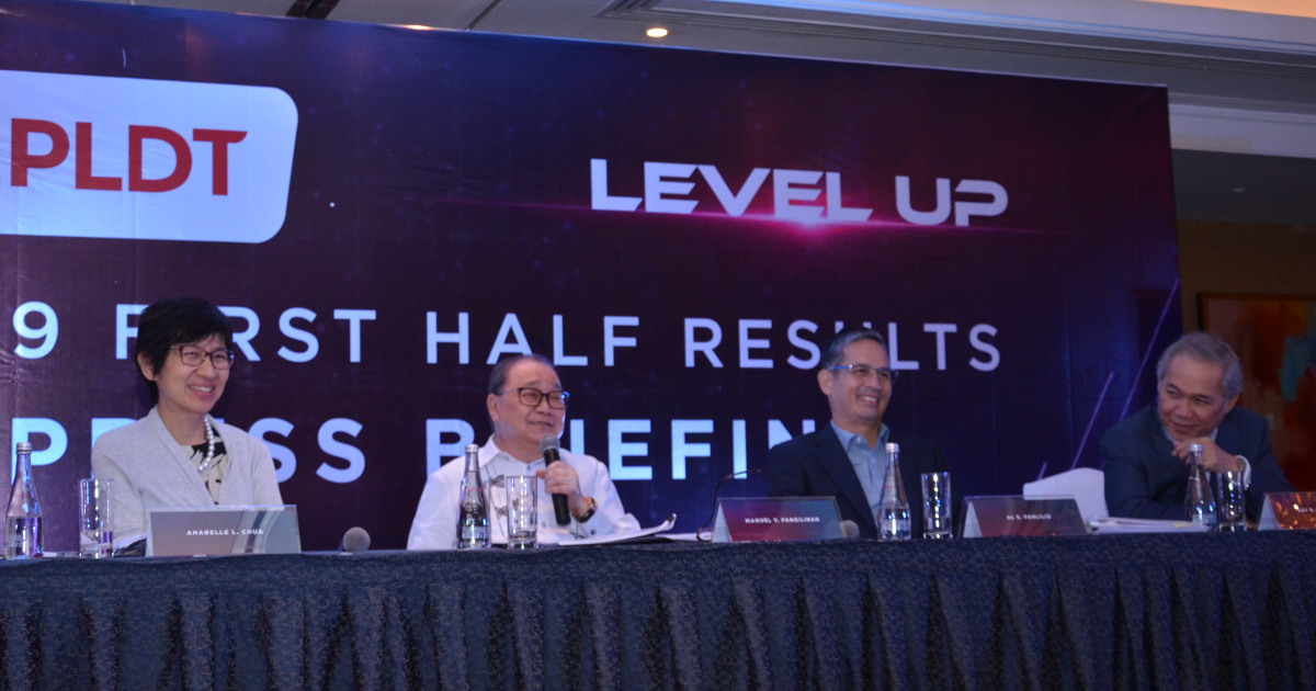 PLDT Chief Financial Officer Anabelle L. Chua, Chairman and CEO Manny V. Pangilinan, Chief Revenue Officer Al S. Panlilio and Senior Advisor Ray C. Espinosa